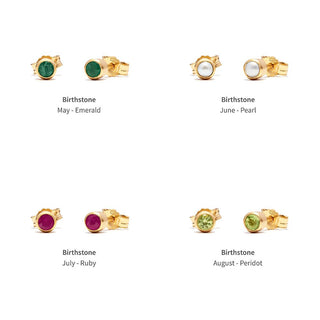 Annie Haak Gold Emerald Zodiac Stud Earrings