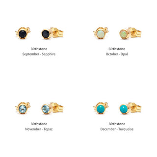 Annie Haak Gold Pearl Zodiac Stud Earrings